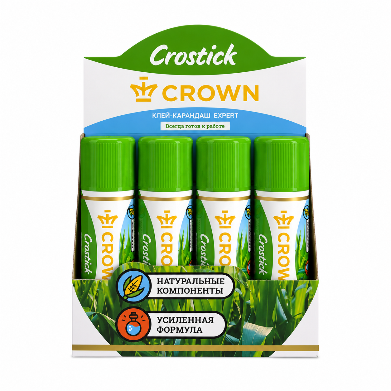 Клей карандаш 35 г Crown® "Expert"