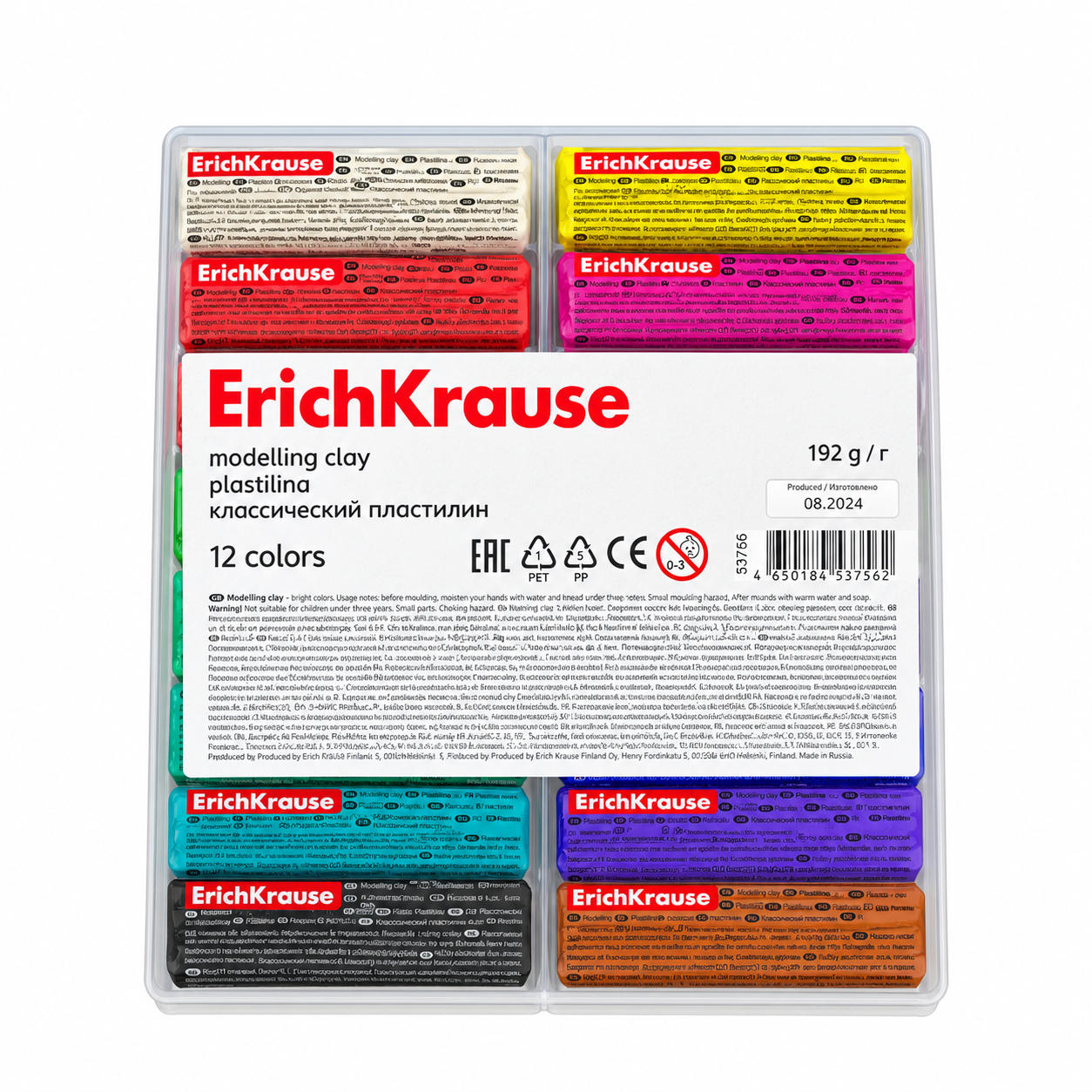 Пластилин 12 цветов ErichKrause® 192 г