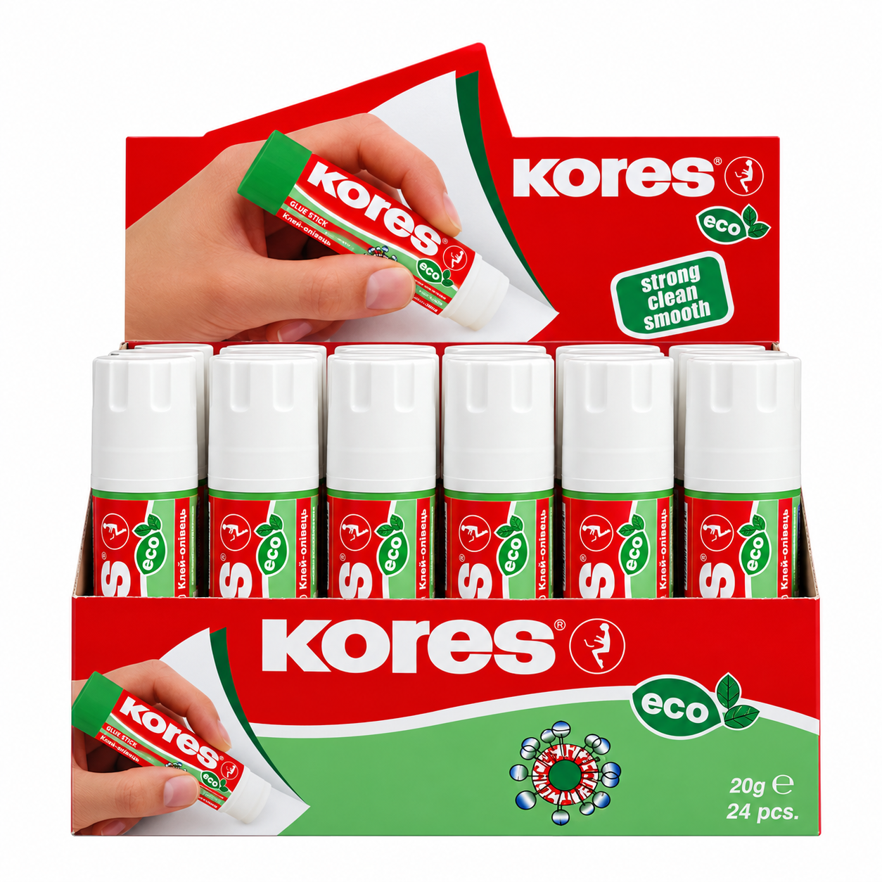 Клей карандаш 20 г KORES® "Eco"