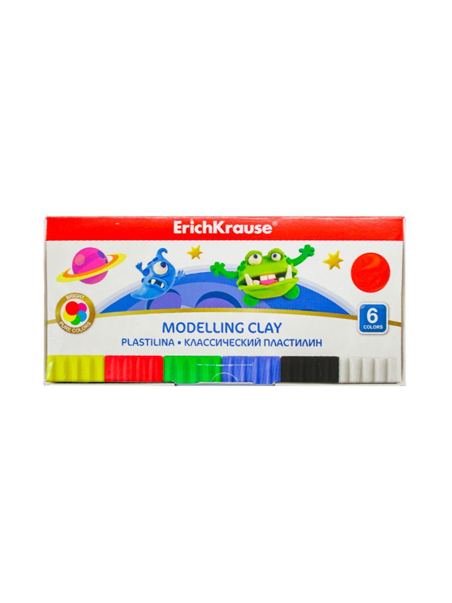 Пластилин «ErichKrause» классический 6 цветов со стеком