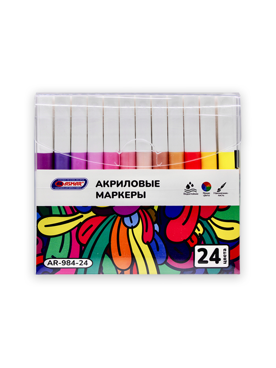 Акриловые маркеры «Asmar» 24 цвета