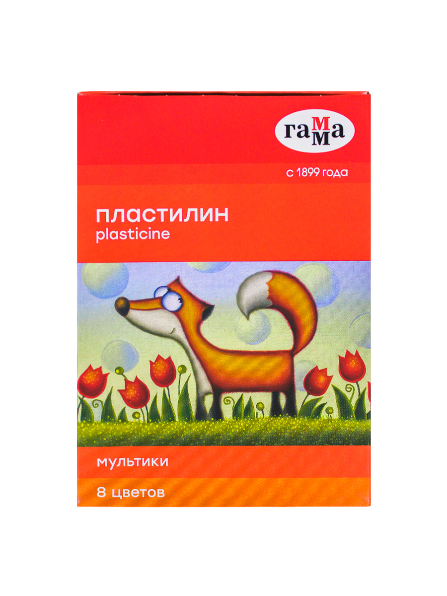 Пластилин «Гамма» Мультики 8 цветов со стеком