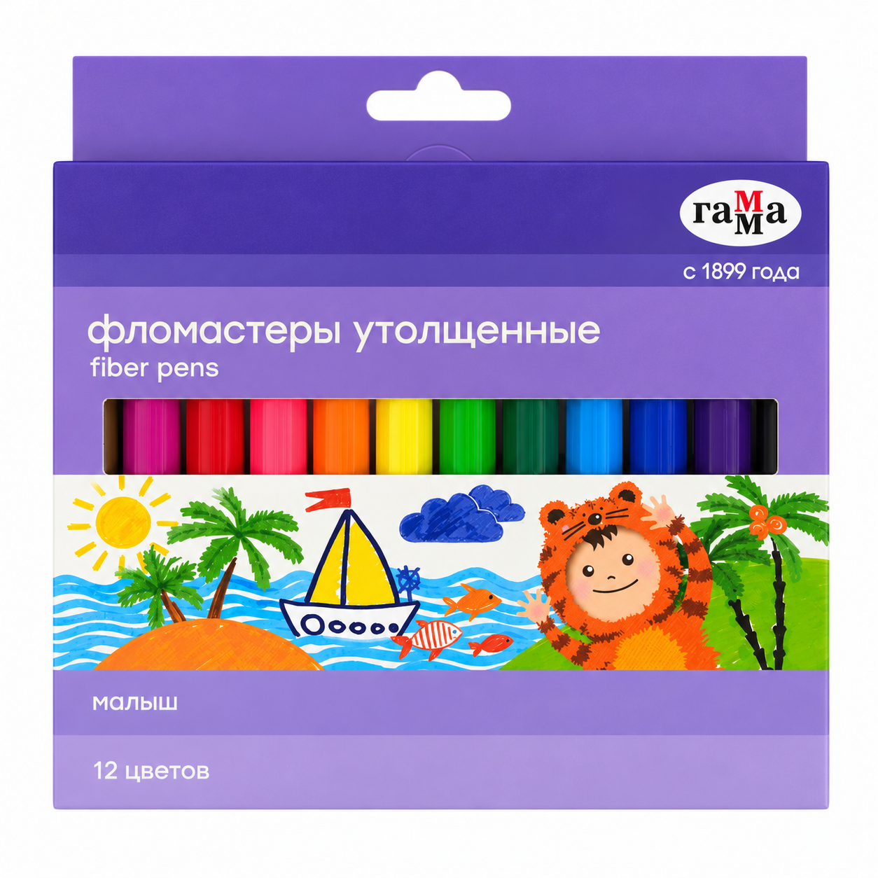 Фломастеры 12 цветов ГАММА® "Малыш"