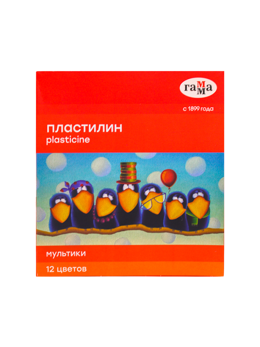 Пластилин «Гамма» Мультики 12 цветов со стеком