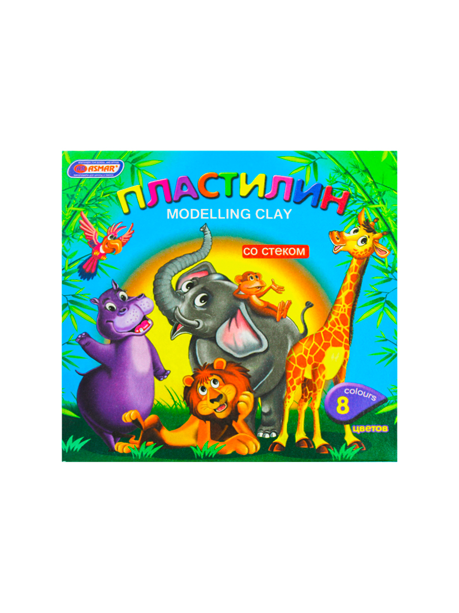 Пластилин «Asmar» 8 цветов со стеком