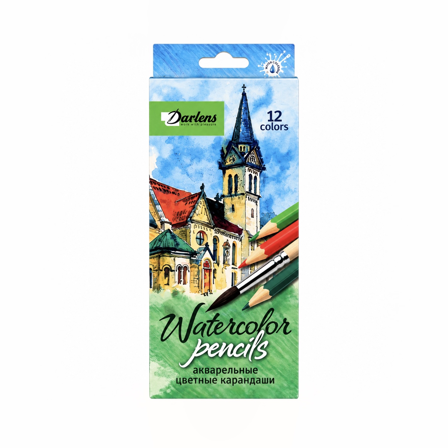 Карандаши цветные акварельные 12 цветов Darlens® "Watercolor Pencils"