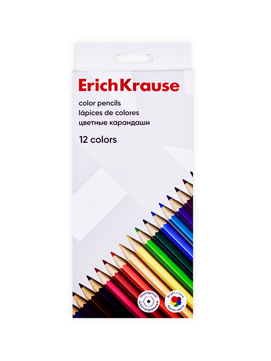 Карандаши цветные шестигранные «ErichKrause» 12 цветов