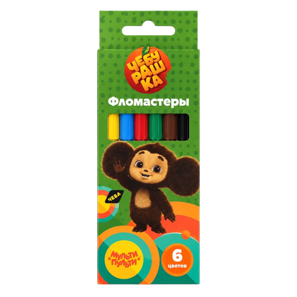 Фломастеры 6  цветов Мульти-Пульти® "Чебурашка"