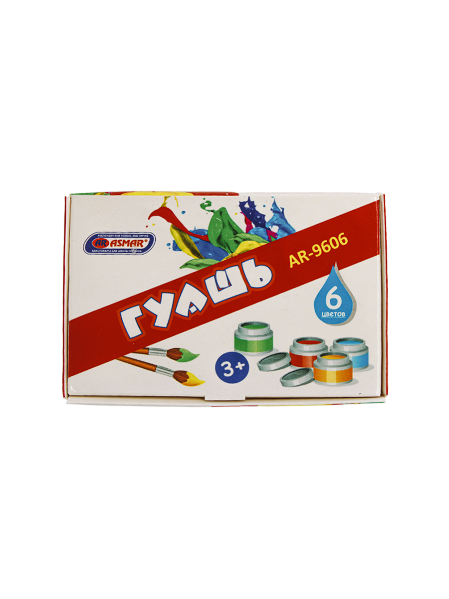 Гуашь 6 цветов «Asmar»