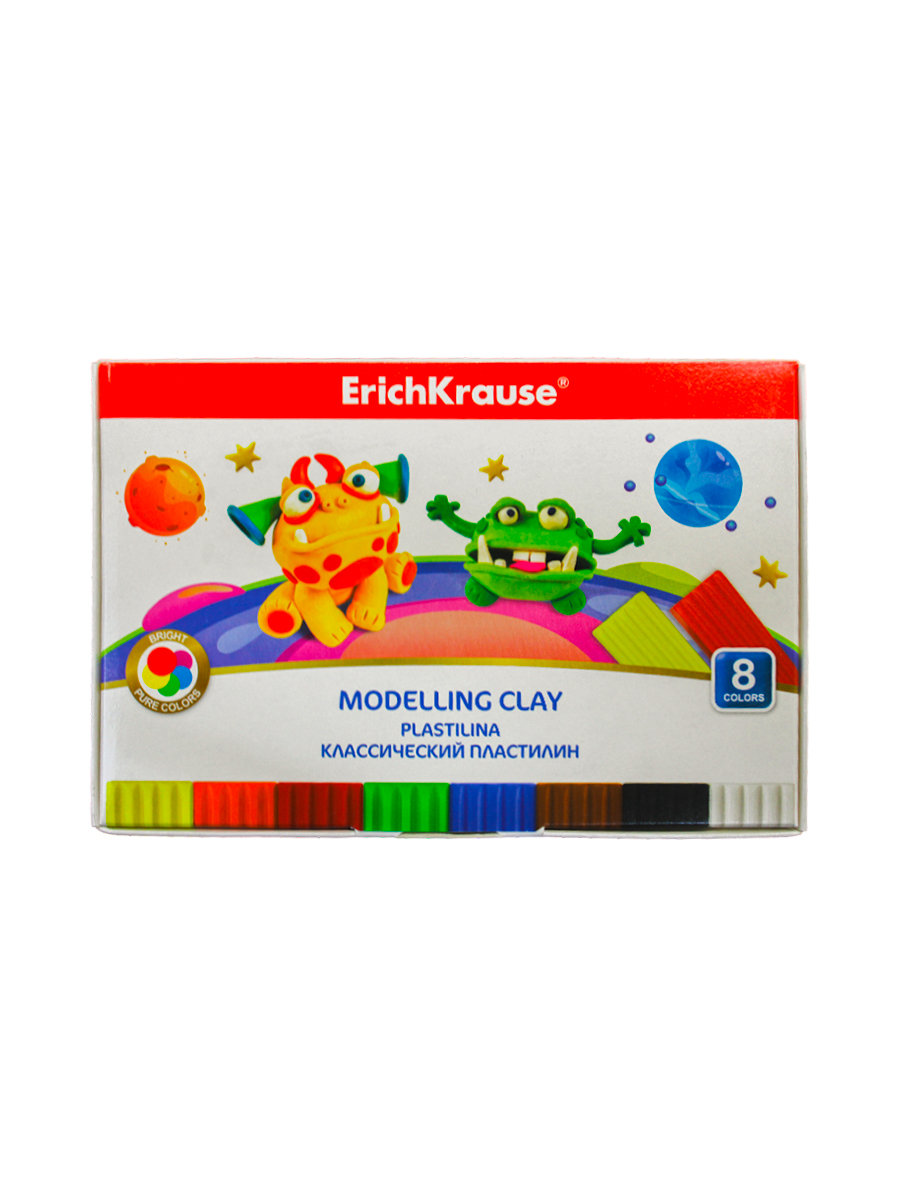 Пластилин «ErichKrause» классический 8 цветов со стеком